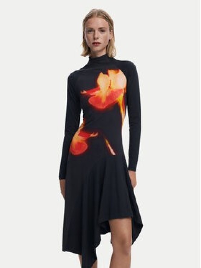 Desigual Sukienka codzienna Mila 25WWVK40 Czarny Slim Fit