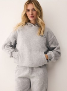 Bluza oversize z kapturem - jasnoszary