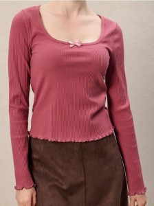 Koszulka z długimi rękawami - różowy