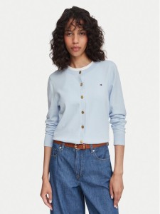 Tommy Hilfiger Kardigan WW0WW42370 Błękitny Regular Fit