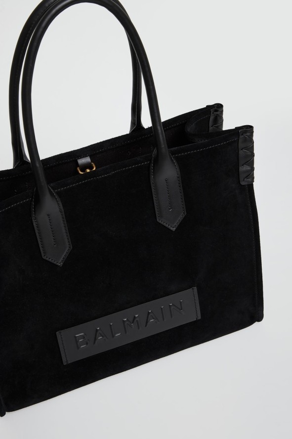 Torebka zamszowa shopper B-Army 36 BALMAIN