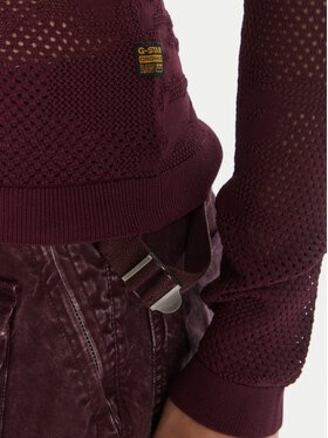 G-Star Raw Bluzka Pointelle D26657-B754 Bordowy Slim Fit