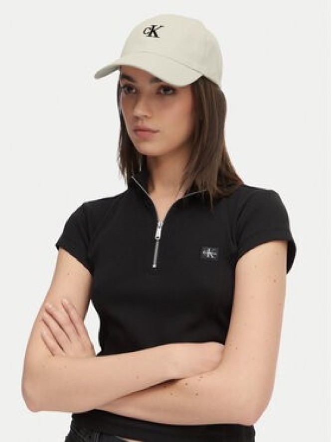 Calvin Klein Jeans Czapka z daszkiem Embroidered Monogram Cap LV04K5024G Biały