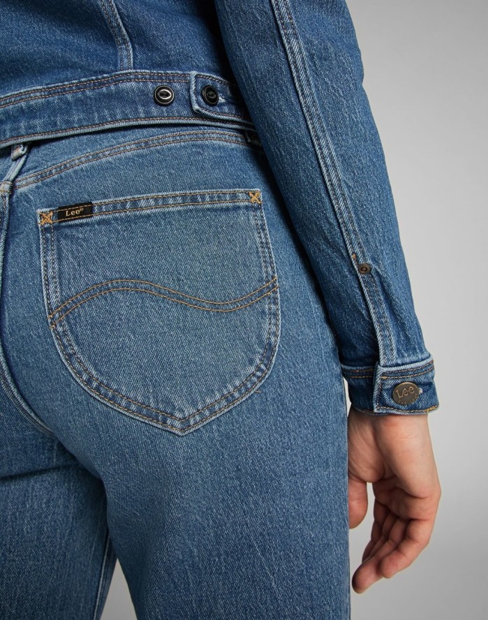 LEE RIDER JACKET DAMSKA KURTKA JEANSOWA WORN IRIS L54MMWQW 112140282