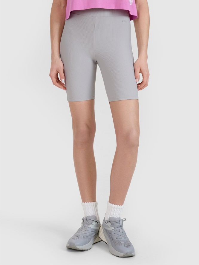 4F Legginsy krótkie dzianinowe damskie - szare S