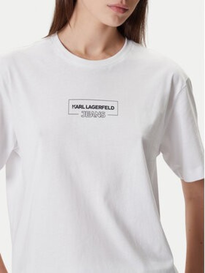 Karl Lagerfeld Jeans T-Shirt A4W17003 Biały Relaxed Fit