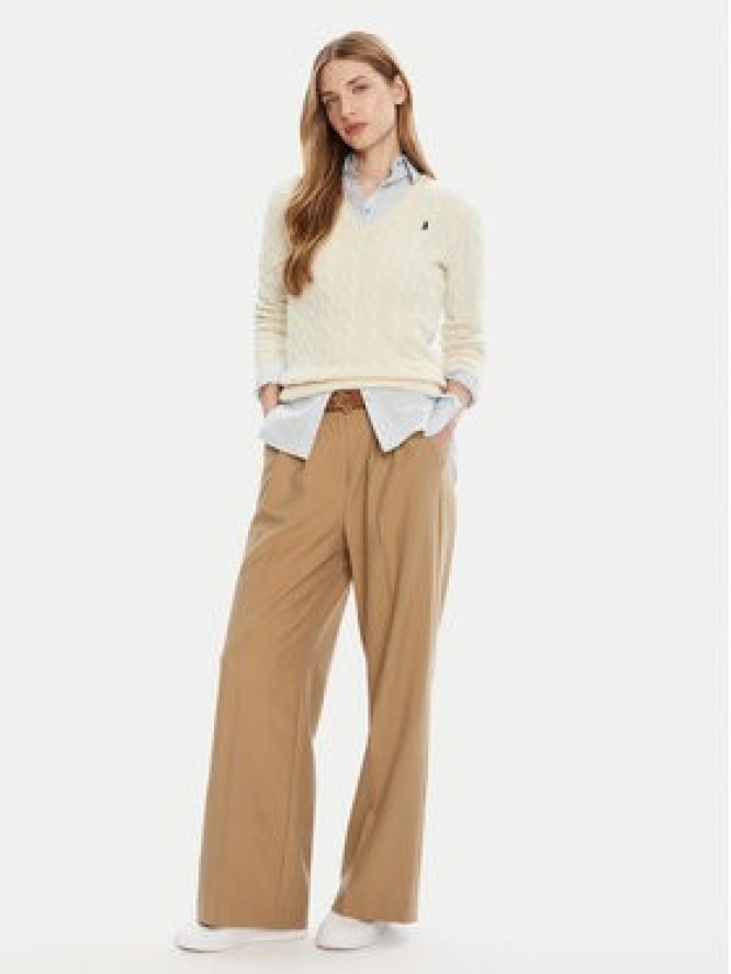 Polo Ralph Lauren Sweter 211971866001 Écru Slim Fit