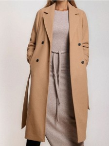 Płaszcz dwurzędowy - brązowy