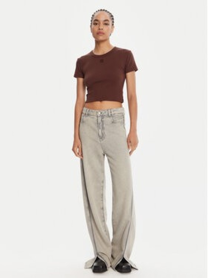 HUGO T-Shirt Delanor 50512000 Brązowy Slim Fit