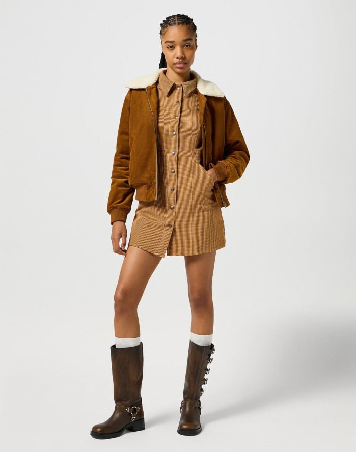 WRANGLER DAMSKA SUKIENKA WRANGLER SLIM FIT DRESS MADDER BROWN 112356780