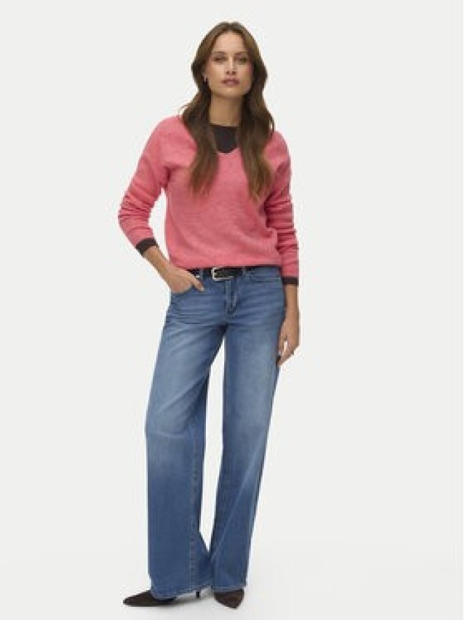 Vero Moda Sweter Crewlefile 10233357 Koralowy Loose Fit