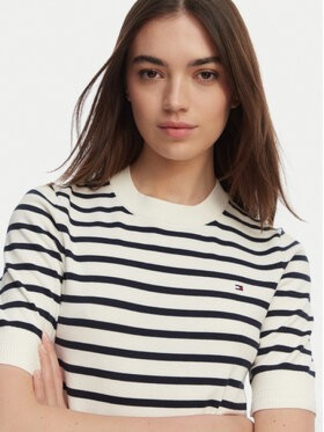 Tommy Hilfiger Sweter WW0WW49705 Biały Slim Fit