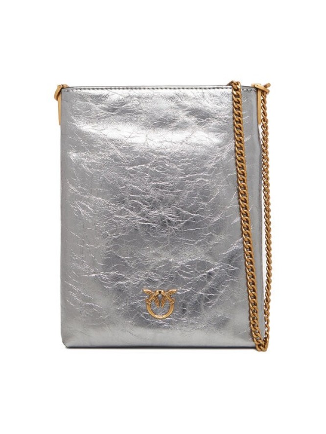 PINKO Torebka Flat Satchel AI 25-26 PCPL 105352 A2OT Srebrny