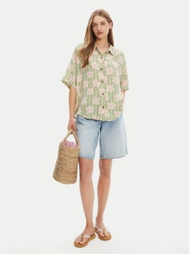 Roxy Koszula Beach Nostalgia ERJWT03665 Zielony Regular Fit