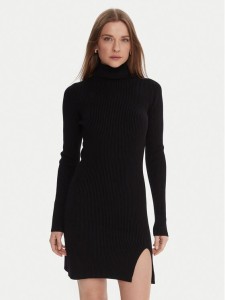 Kontatto Sukienka dzianinowa 3M0827C Czarny Slim Fit