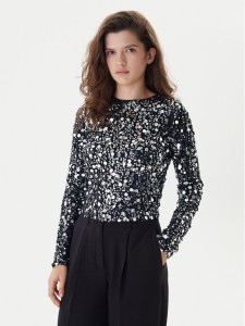 ONLY Bluzka Catina 15358382 Czarny Slim Fit