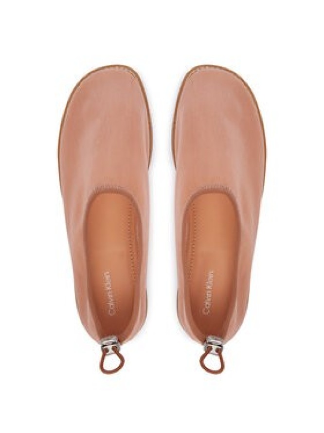 Calvin Klein Baleriny Stretch Ballerina Shoe Spac Mesh HW0HW03041 Koralowy