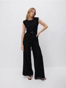 Strukturalne spodnie - czarny