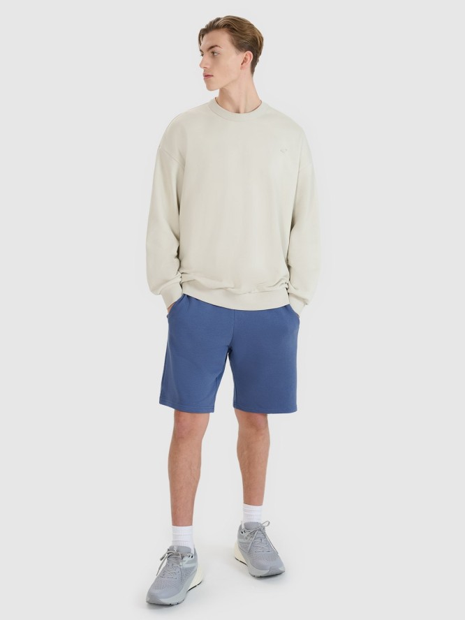 4F Bluza dresowa nierozpinana bez kaptura uniseks - beżowa M