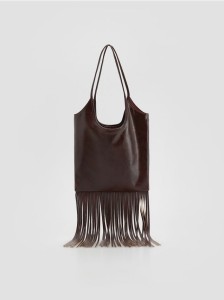 Torebka z frędzlami - brązowy
