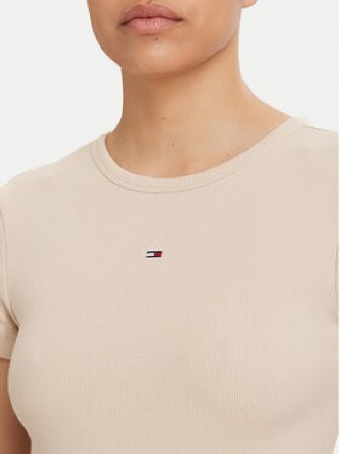Tommy Jeans Sukienka letnia Flag DW0DW22613 Beżowy jasny Slim Fit