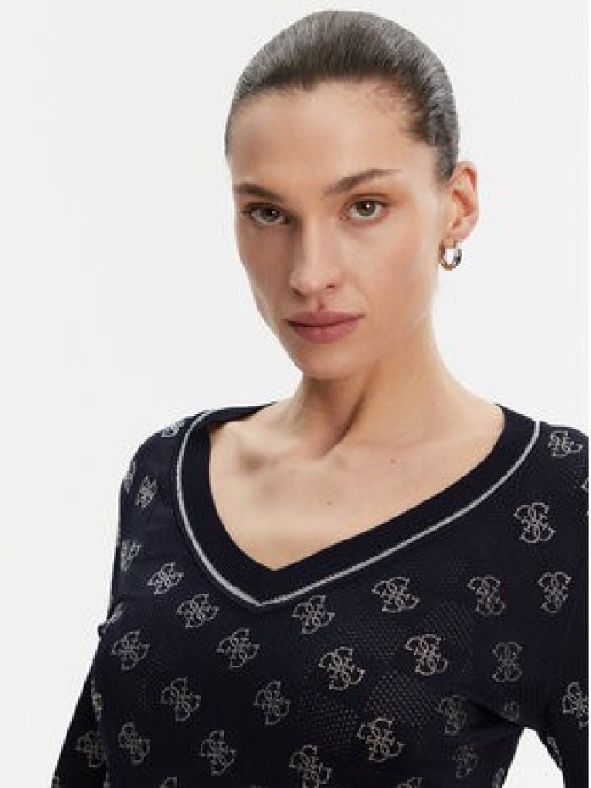 Guess Sweter W5GR07 Z3D60 Granatowy Regular Fit