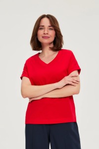 Bluzka z bawełny czerwona