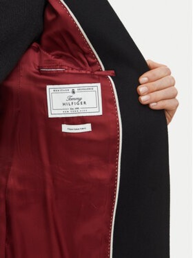 Tommy Hilfiger Płaszcz wełniany Classic WW0WW51106 Czarny Regular Fit