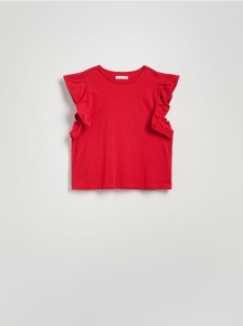 Bluzka z falbanami - czerwony