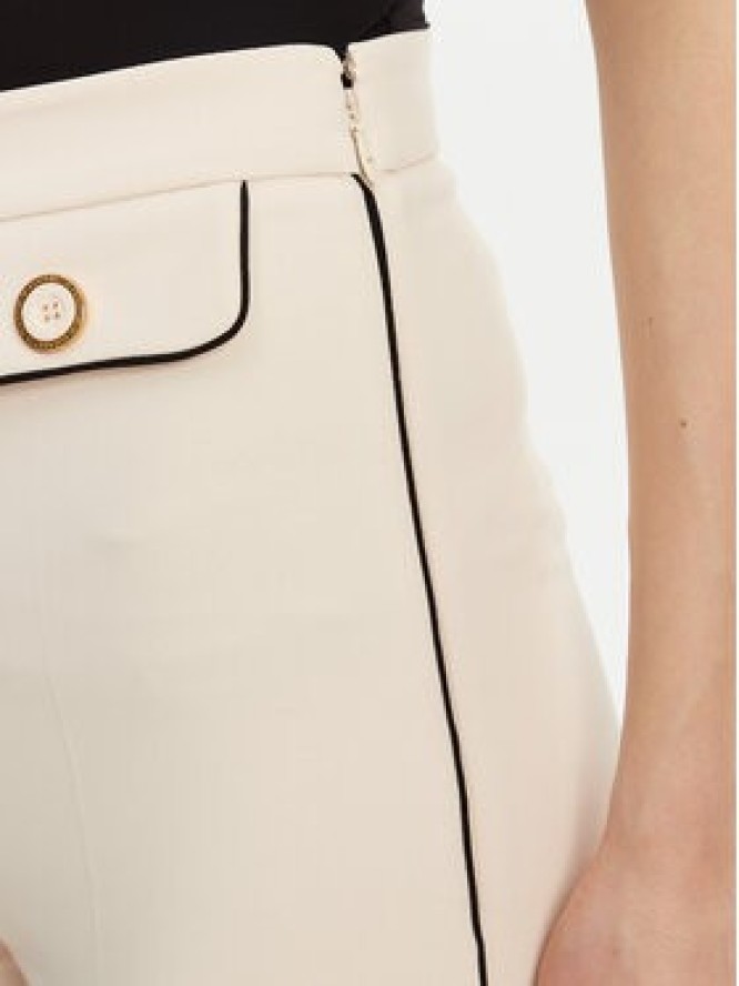 Elisabetta Franchi Spodnie materiałowe PA-T71-51E2-V360 Écru Regular Fit