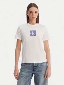 Calvin Klein Jeans T-Shirt LV047F819G Biały Classic Fit