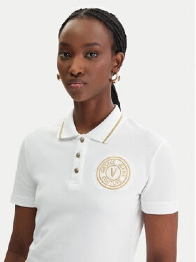 Versace Jeans Couture Polo 80HAGT02 CJ01T Biały Regular Fit