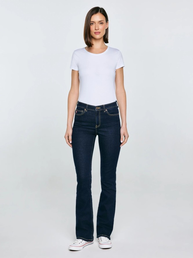 Jeansy damskie granatowe Adela Bootcut 505