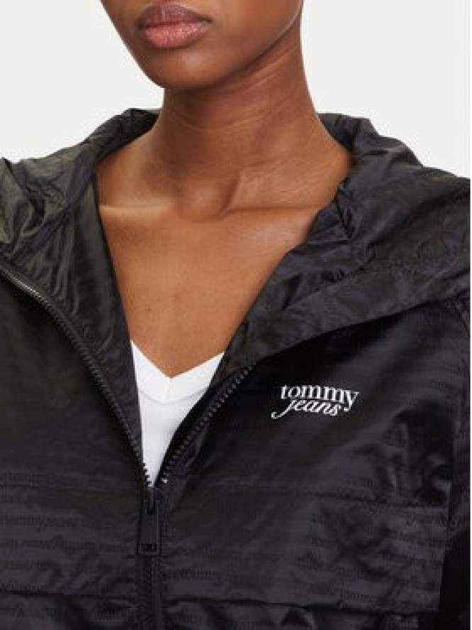 Tommy Jeans Wiatrówka Jacquard DW0DW20952 Czarny Relaxed Fit