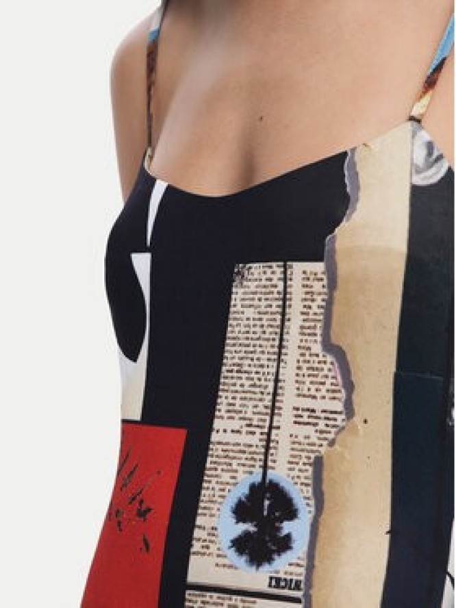 Desigual Sukienka codzienna Newspaper Coll 25SWVK40 Kolorowy Regular Fit