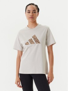 adidas T-Shirt Animal Graphic JM4423 Beżowy Regular Fit
