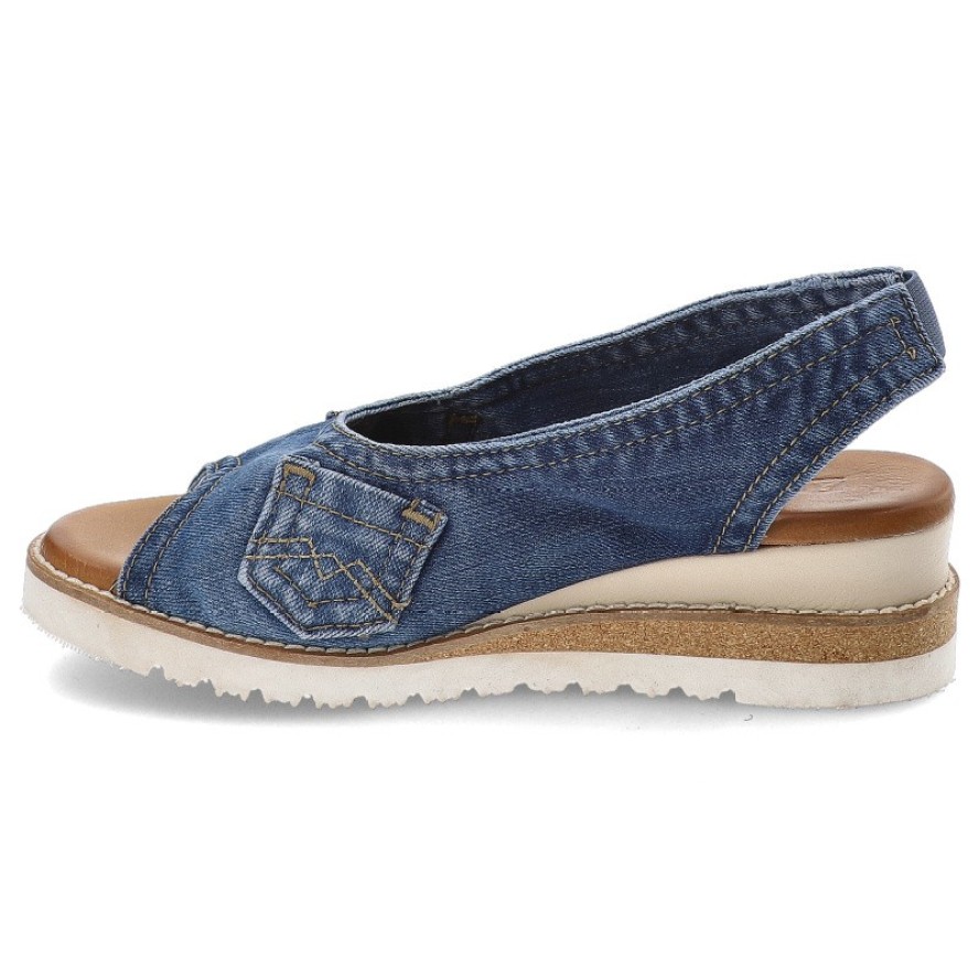 Niebieskie Sandały Artiker Modne Obuwie Damskie