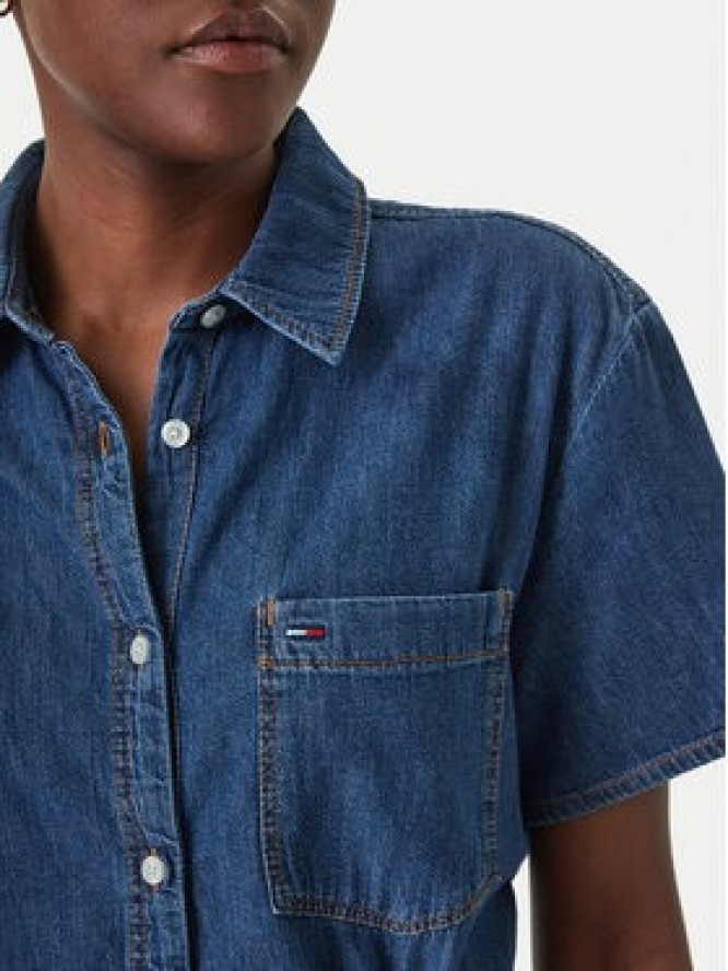 Tommy Jeans Sukienka jeansowa DW0DW22787 Niebieski Regular Fit
