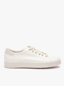 Kremowe sneakersy ze skóry licowej