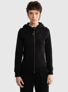 Bluza damska z kapturem czarna Laurisana 906