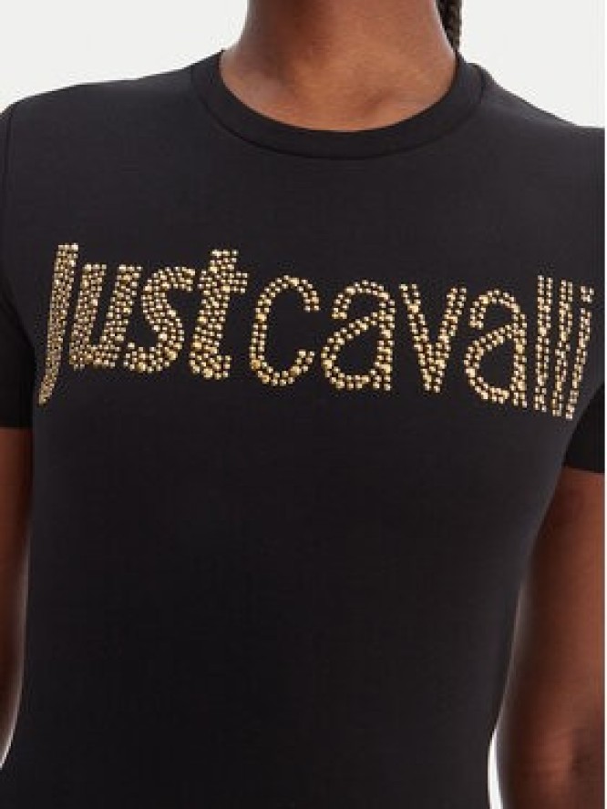 Just Cavalli Sukienka codzienna 80PAOE21 CJ112 Czarny Slim Fit