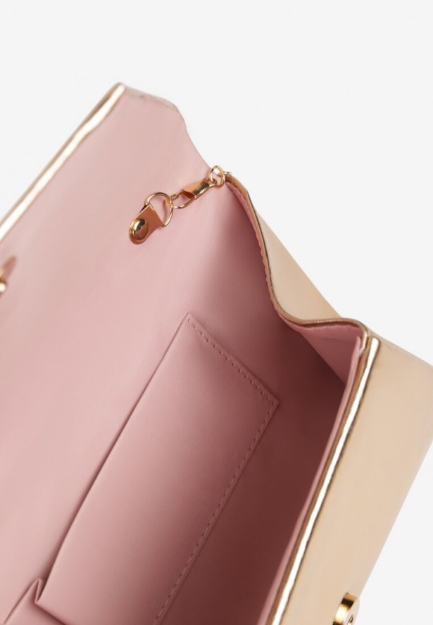 Szampańska Klasyczna Torebka Kopertówka na Odpinanym Łańcuszku Aqitta