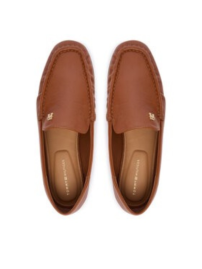 Tommy Hilfiger Lordsy Leather Ruched Toe Loafers FW0FW09250 Brązowy