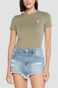 GUESS Zielony damski t-shirt Mini, Rozmiar L