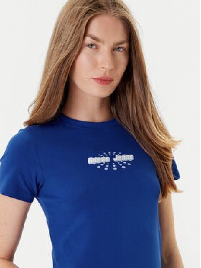 Guess Jeans T-Shirt W5YI04 J1314 Niebieski Slim Fit