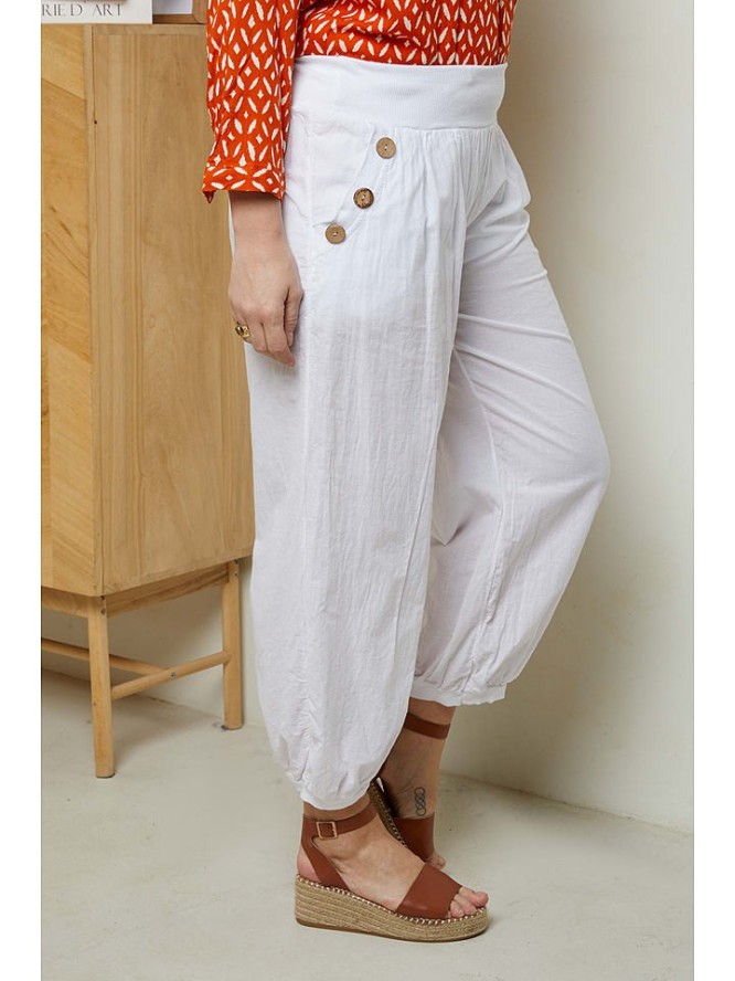 Curvy Lady Spodnie w kolorze białym rozmiar: 48/50