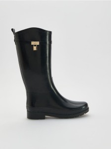 Wysokie kalosze z klamrą - czarny