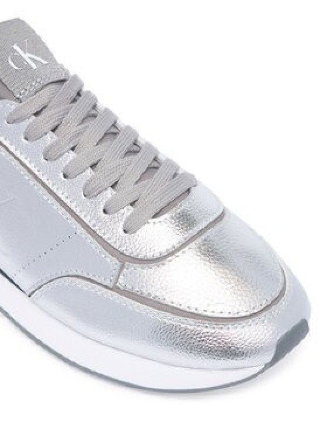 Calvin Klein Sneakersy Retro Runner Metallic HW0HW03287 Srebrny