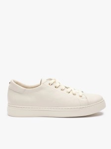 Białe sneakersy ze skóry licowej