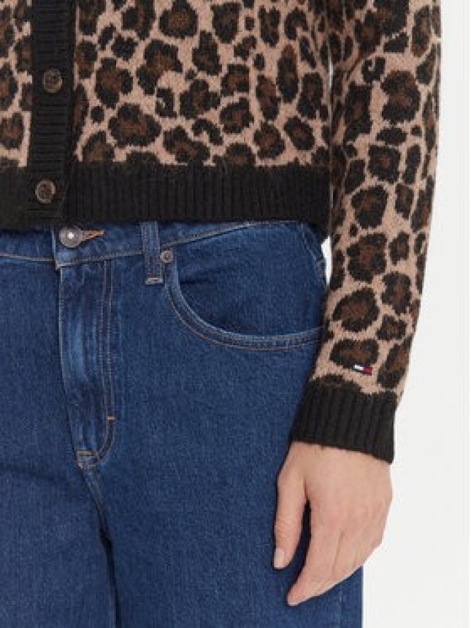 Tommy Jeans Kardigan Leopard DW0DW21968 Brązowy Regular Fit